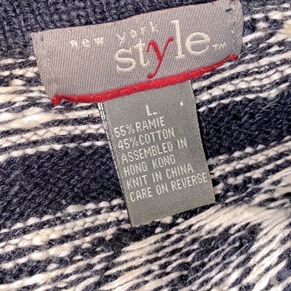 New York style vintage black knit sweater with shoulder pads size large - Picture 4 of 7